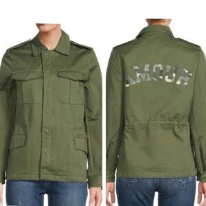 NWT Zadig & Voltaire Kayak Amour Sport Utility Khaki Jacket in Army Green